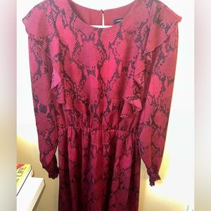 Leopard print red dress